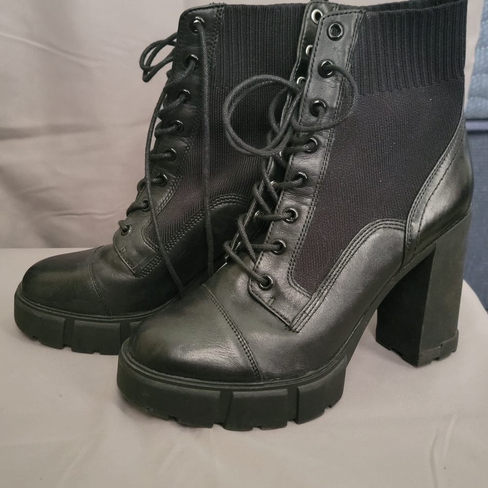 Women's Black Lace-Up Ankle Boots